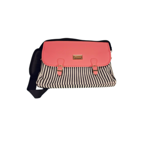Bolso para laptop con solapa rosa