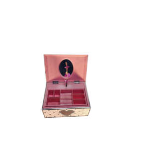Caja Musical Joyero Vintage Rosa con Bailarina