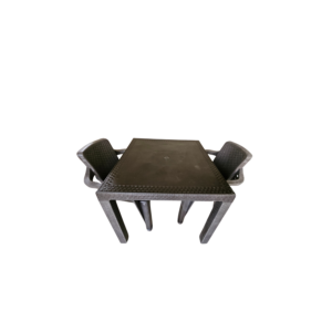 Mesa con 2 sillas de ratán