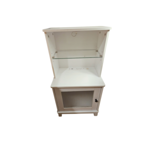 Set de 2 Mesitas de Noche Modernas con LED y Estación de Carga – Color Blanco