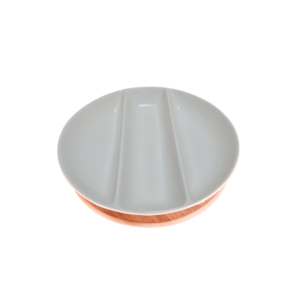 Plato Dividido con Base Giratoria de Madera