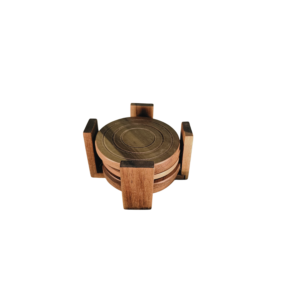 Portavasos de Madera con Soporte