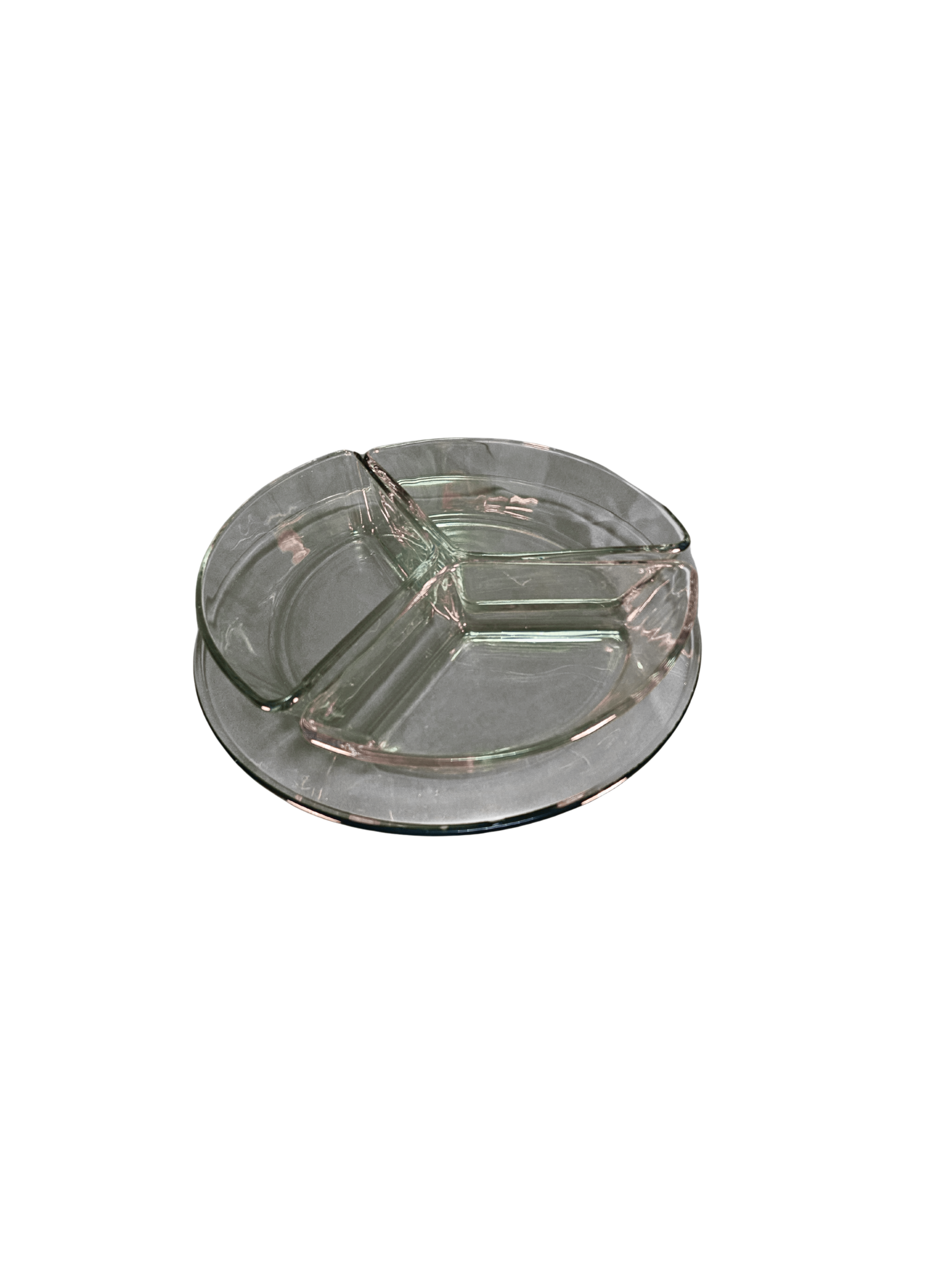 Set de Plato de Vidrio con 3 Compartimentos